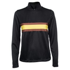 Ganni - Top Polo A. Dubois in jersey nero a righe S.