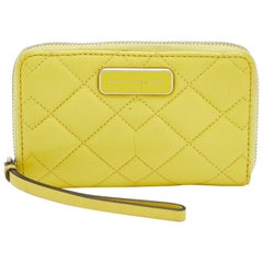 Marc by Marc Jacobs Yellow Quilted Leather Zip Around Wallet