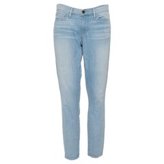 Frame Blue Faded Denim Le Skinny de Jeanne Crop Jeans M