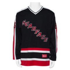 Supreme Black Scarface Embroidered Synthetic Paneled Hockey Jersey L