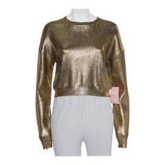 Saint Laurent Paris - Maglia a coste dorate S