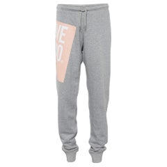 Love Moschino Grey Knit Logo Print Track Pants L