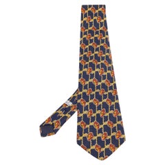 Christian Dior Black Printed Silk Tie