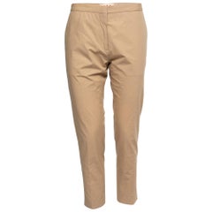 Marni Tan Cotton Straight-Leg Trousers M