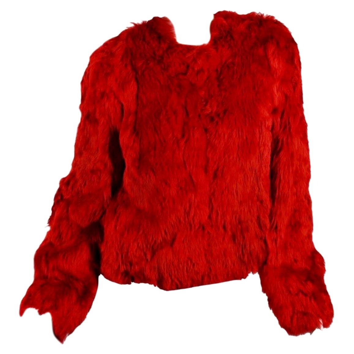Versace Red Alpaca Fur Jacket NWT