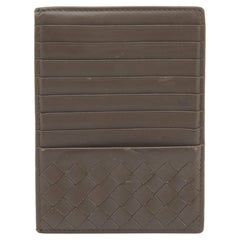 Bottega Veneta Grey Intrecciato Leather Card Holder