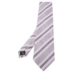 Corbata Ermenegildo Zegna Vintage de jacquard de seda con estampado morado