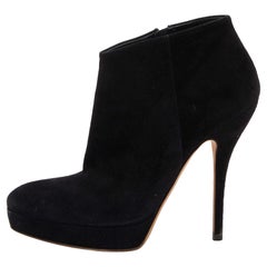 Gucci Black Suede Ankle Length Platform Boots Size 37
