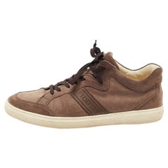 Tod's Brown Suede Low Top Sneakers Size 41.5