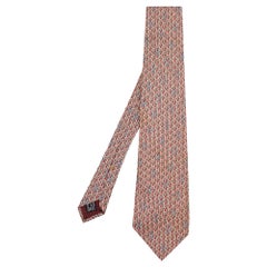 Gucci Burgundy Abstract Print Silk Tie
