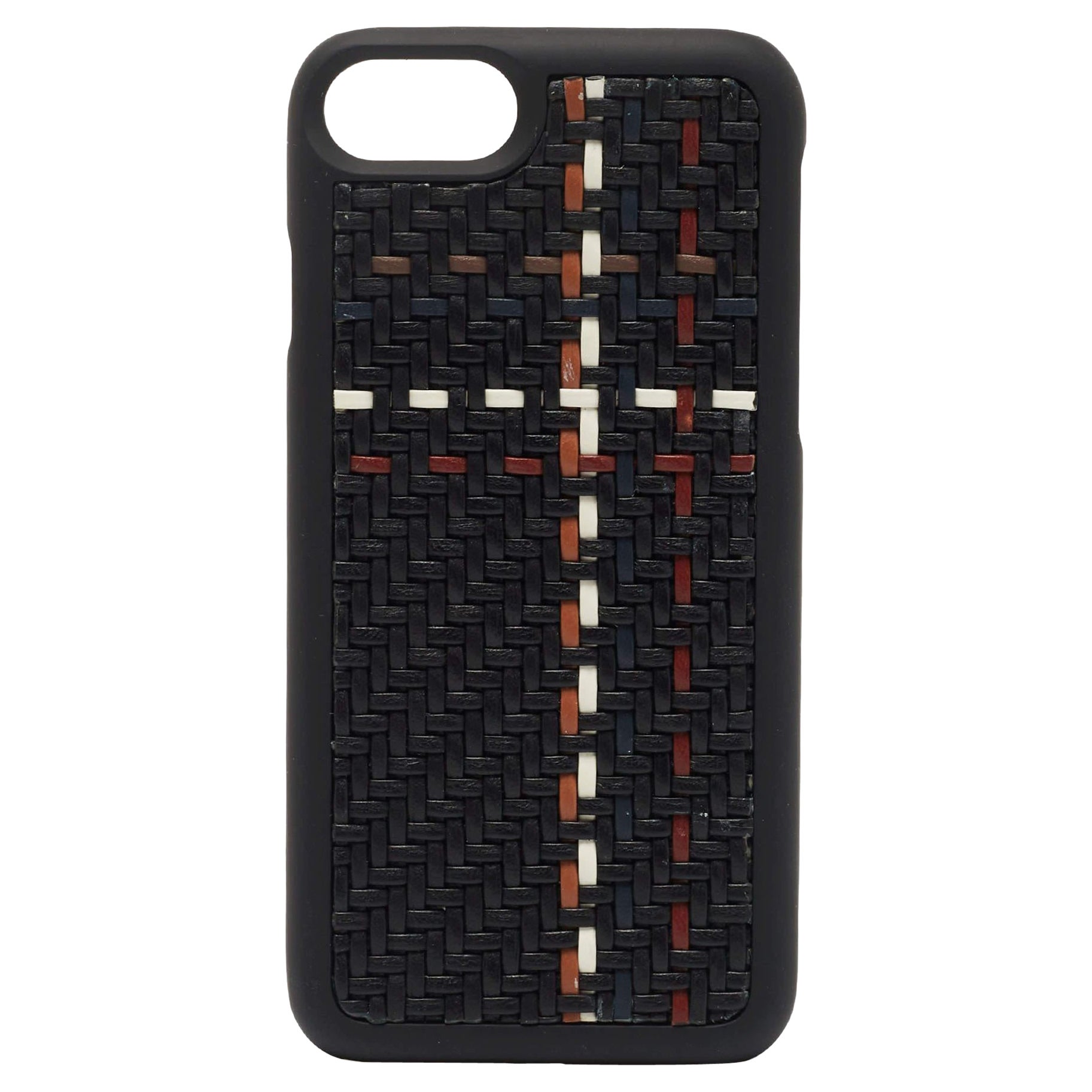 Cover per iPhone 6 di Ermenegildo Zegna in pelle nera intrecciata in vendita