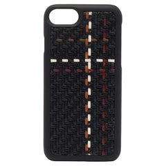 Ermenegildo Zegna Black Woven Leather iPhone 6 Cover