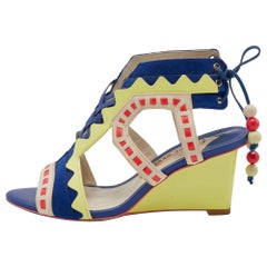 Sophia Webster Sandalias con cuña de ante y piel multicolor talla 36