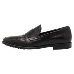 Tod's Penny Slip On Loafers en cuir noir Taille 39.5