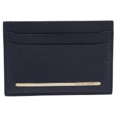 Tarjetero de piel azul marino Giorgio Armani