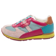 Dolce & Gabbana Multicolor Leather and Suede Low Top Sneakers Size 34