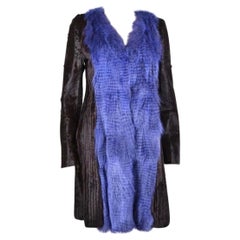Manteau en Alpaga et Fourrure de Renard Versace NWT