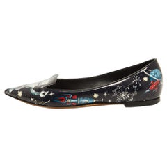 Dolce & Gabbana Navy Blue Patent leather Galaxy Print Ballet Flats Size 35.5