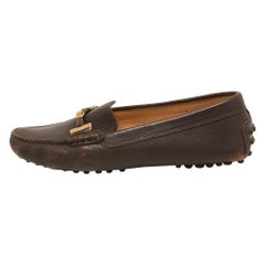 Tod's Gommino Slip On Loafers en cuir Brown Taille 36