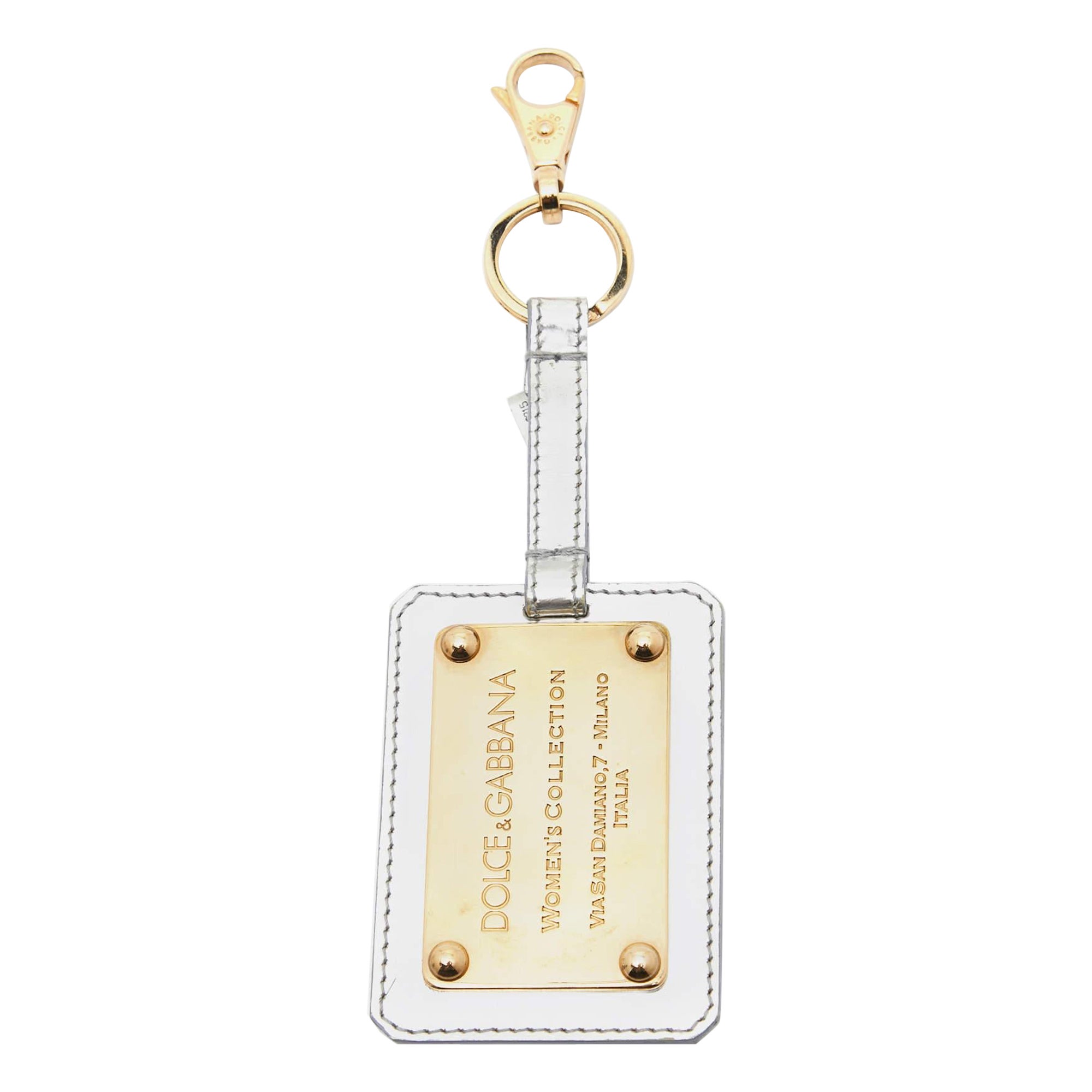 Dolce & Gabbana Two Tone Logo Plaque Keyring