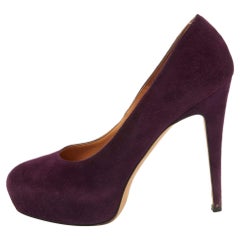 Brian Atwood - Escarpins à plateforme Maniac en daim violet, taille 38,5