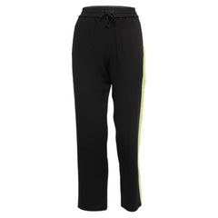 Kenzo - Pantalon de survêtement en crêpe noir à rayures latérales S