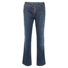 D&G Blue Distressed Denim Straight Leg Jeans M