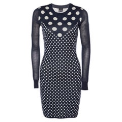 Joseph Navy Blue Spot Jacquard Knit Romelie Mini Dress S