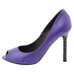 Bottega Veneta Pumps Peep Toe in pelle scamosciata viola misura 39,5