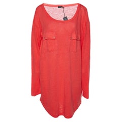 Joseph Pink Linen Knit Pocket Detail Tunic L