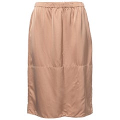 Marni Beige Satin Midi Skirt M