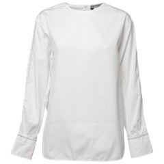 Sportmax Top a maniche lunghe in cotone bianco M. I.