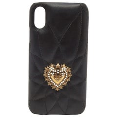 Dolce & Gabbana Devotion XR iPhone-Deckel aus gestepptem Leder Devotion