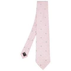 Corbata de seda con logo de cuerda rosa Dunhill
