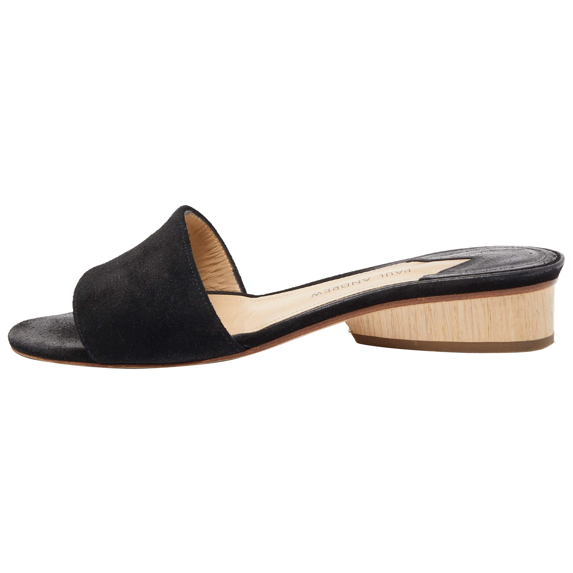 Paul Andrew Black Sandali in pelle scamosciata taglia 37 in vendita