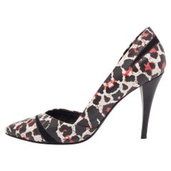 Alexander McQueen Tricolor Pixel Print Leather Lex D'orsay Pumps Size 38