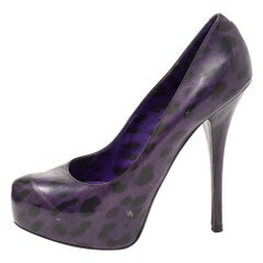 Dolce & Gabbana Purple/Black Patent Leather Platform Pumps Size 39