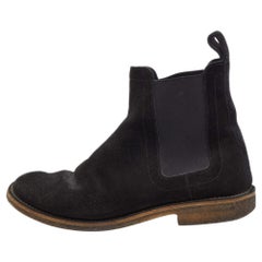 Bottega Veneta Black Suede Chelsea Ankle Boots Size 40