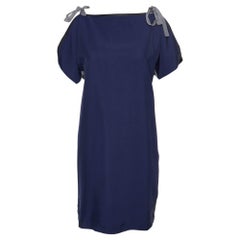 Sportmax - Mini abito in jersey blu navy con dettaglio a fiocco M.