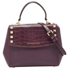Michael Kors Cartera Karla de piel burdeos