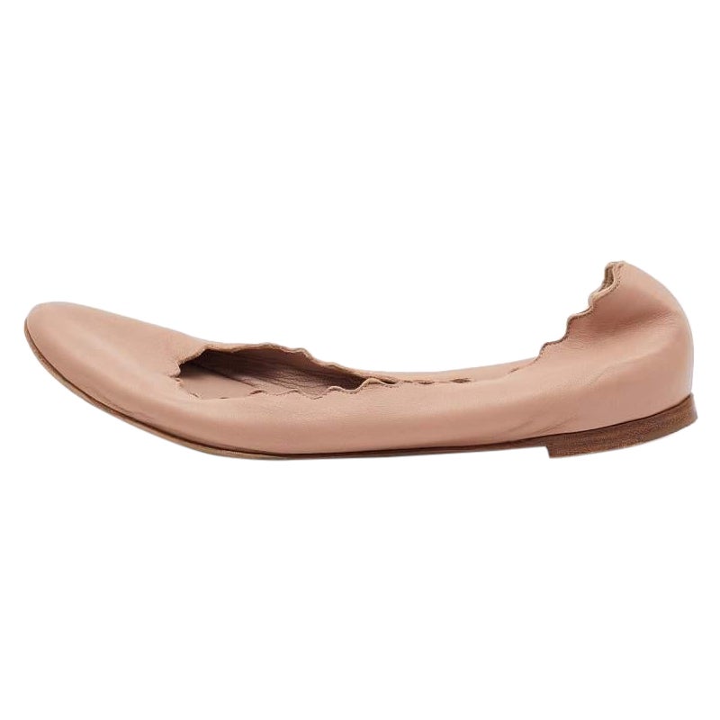Chloe Bailarinas Laurena Festoneadas Piel Beige Talla 38