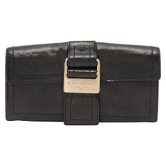 Givenchy Portefeuille continental à rabat en cuir vert foncé