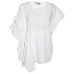 Sportmax Camicetta asimmetrica in cotone bianco L.