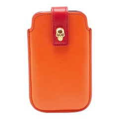 Alexander McQueen Red/Orange Skull Embellished iPhone 5/5s Cover