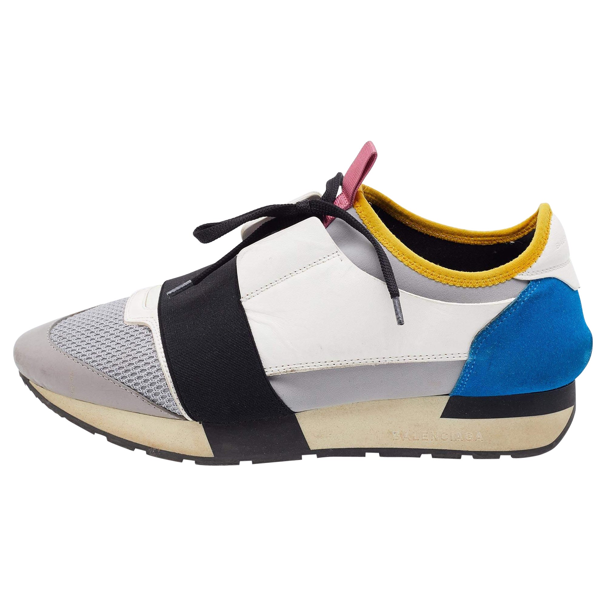 Balenciaga - Baskets de course en cuir et maille multicolores, taille 39