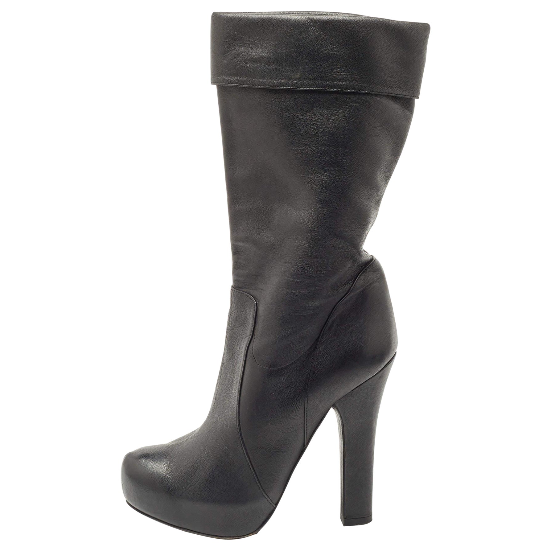 Dolce & Gabbana Bottes en cuir noir Taille 37.5