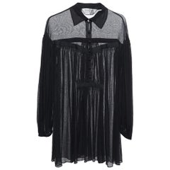Sportmax Tunica a maniche lunghe in cotone garzato nero XS