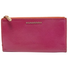 Burberry Magenta Patent Leather Constantine Continental Wallet
