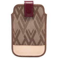 Funda para teléfono con solapa de piel y tejido estampado en V tricolor Valentino