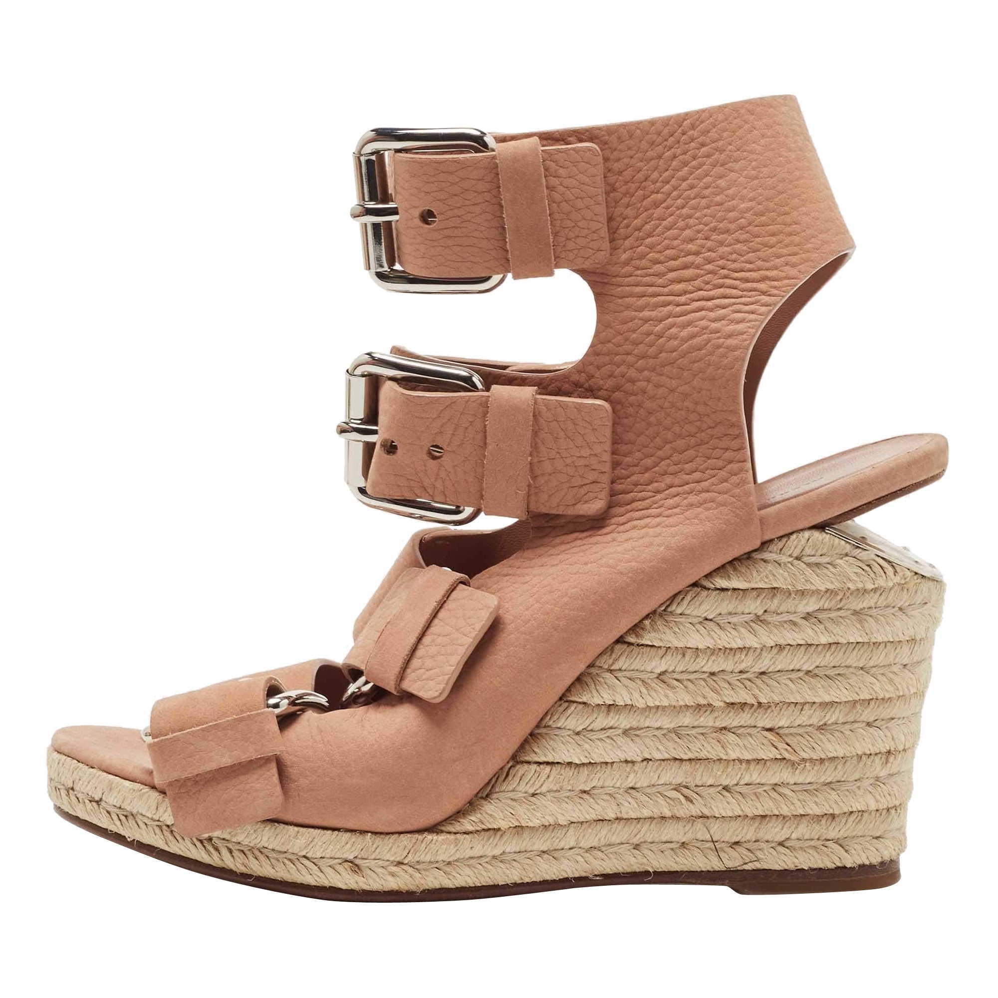 Alexander Wang Sandalias alpargatas con hebilla en piel de nobuck rosa talla 40 en venta